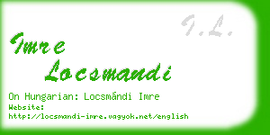imre locsmandi business card